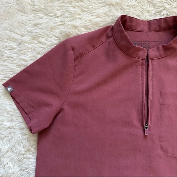 Figs Scrub Top Nata Zip Henley Technical Collection Mauve XXS - Picture 5 of 11